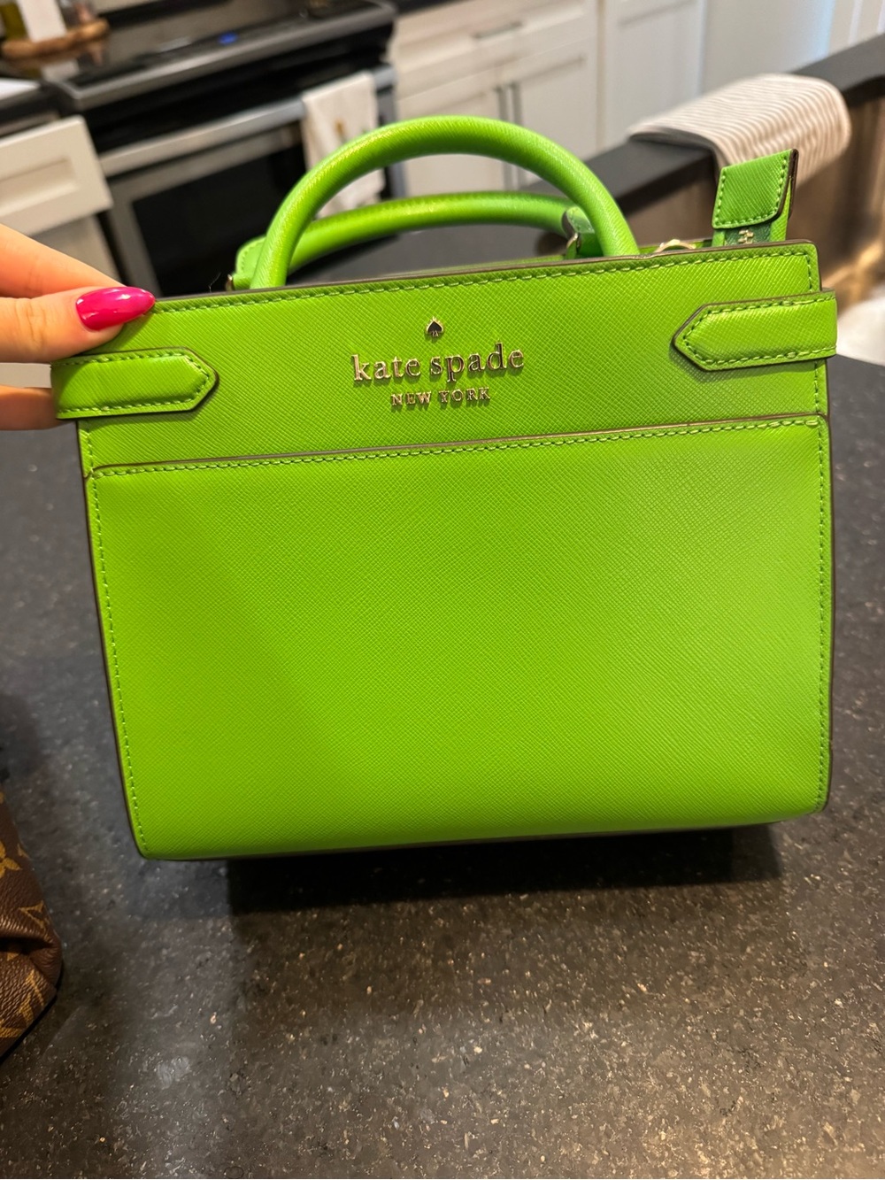 kate spade Green Saffiano Leather Mini Top-Handle Satchel